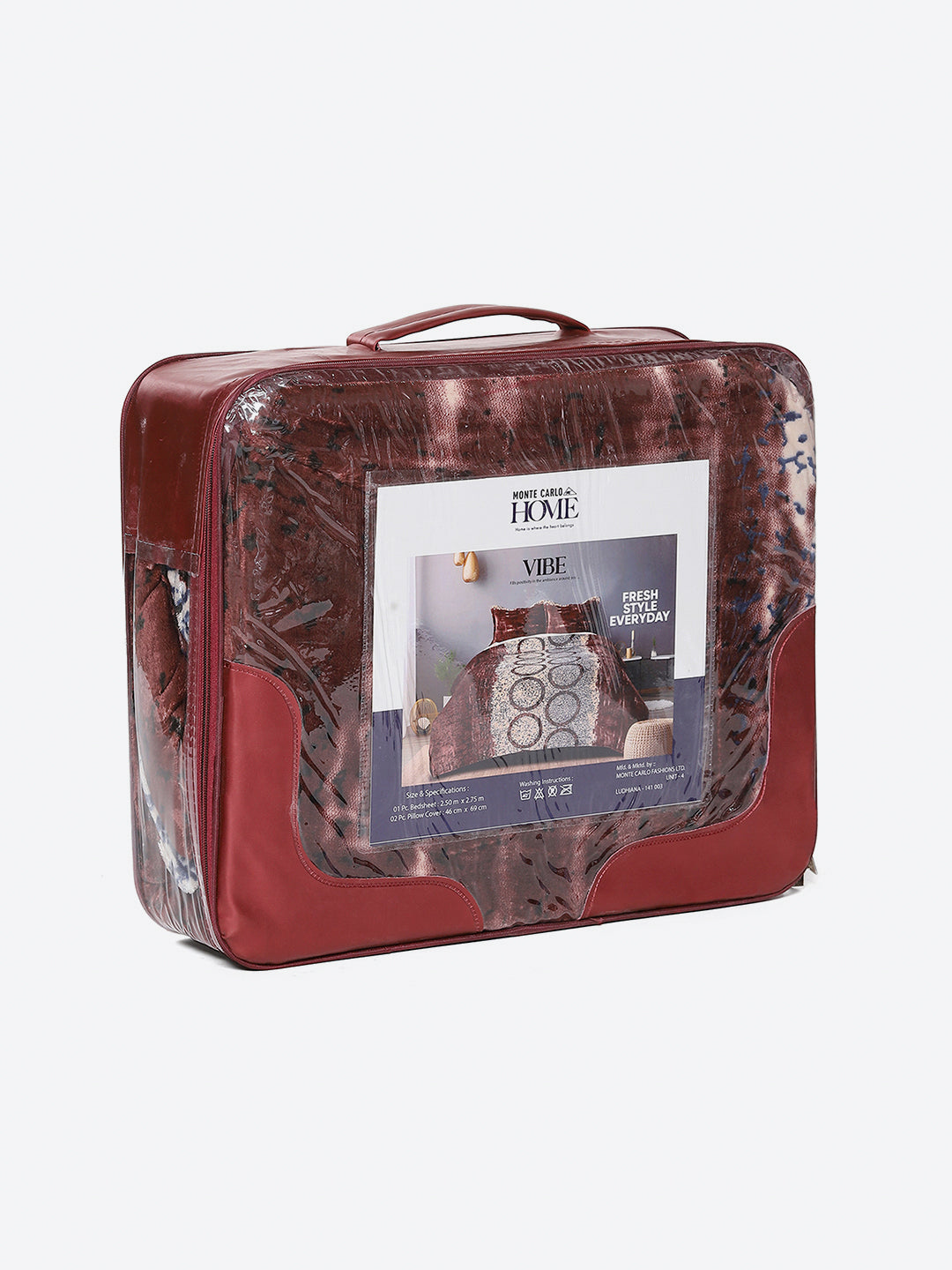 247 GSM 100% Polyester King Bed 1 Bedsheet with 2 Pillow Cover (Vibe)