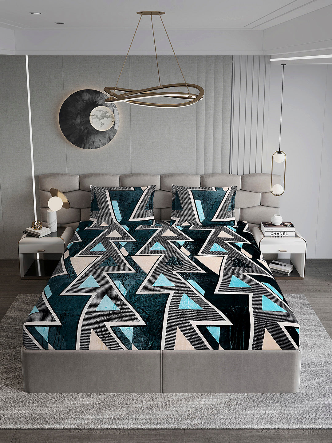 247 GSM Polyester King Bed 1 Bedsheet with 2 Pillow Cover (Vibe)