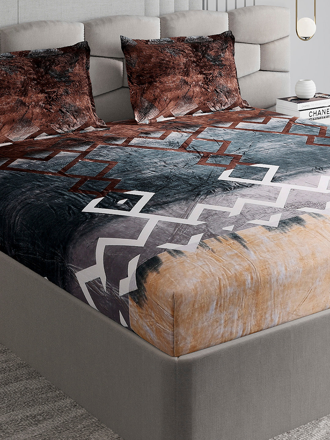 247 GSM Polyester King Bed 1 Bedsheet with 2 Pillow Cover (Vibe)