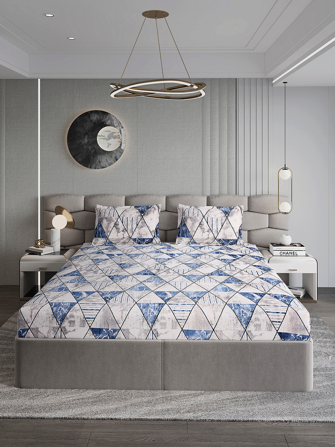 247 GSM Polyester King Bed 1 Bedsheet with 2 Pillow Cover (Vibe)