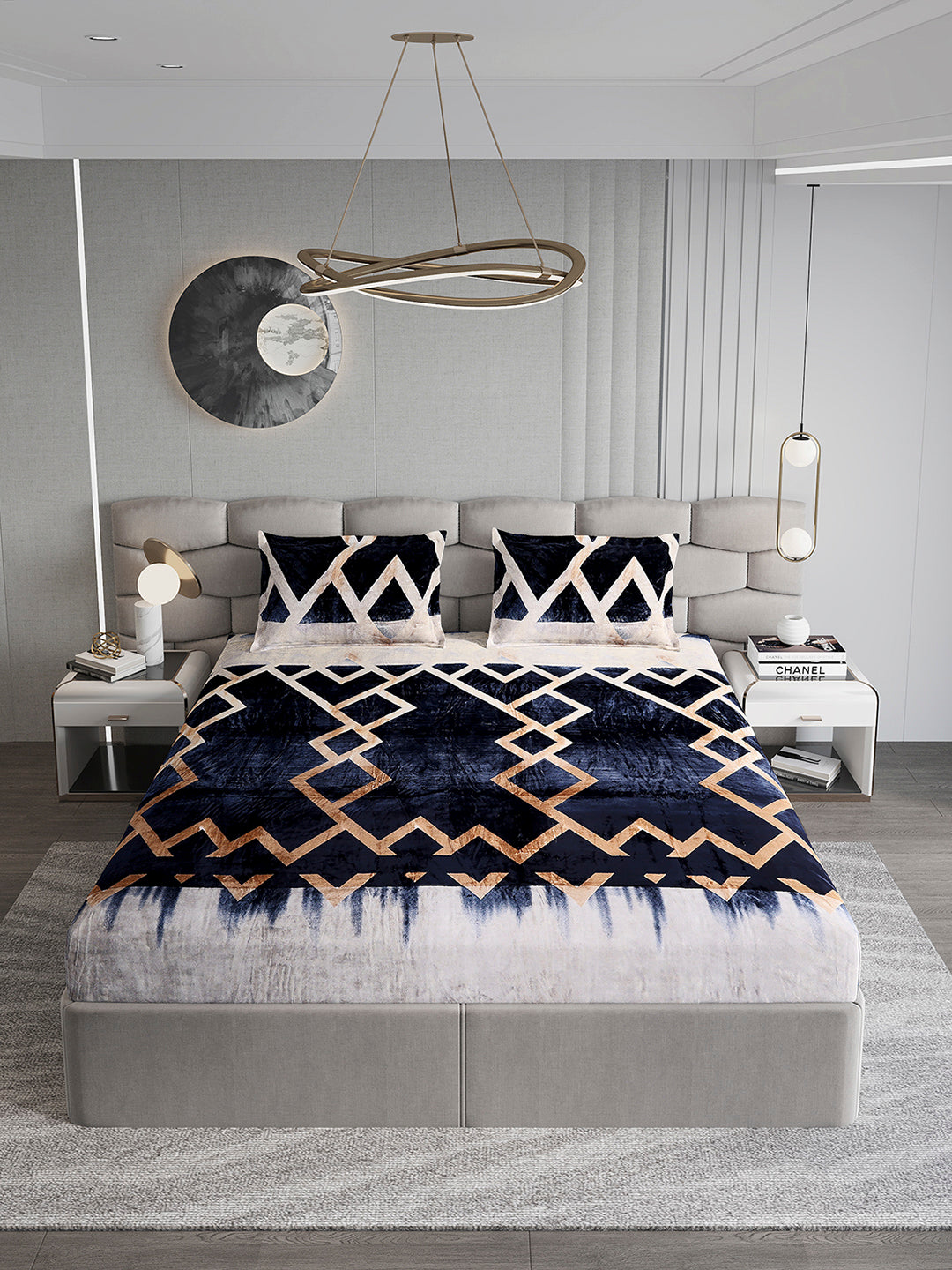 247 GSM Polyester King Bed 1 Bedsheet with 2 Pillow Cover (Vibe)