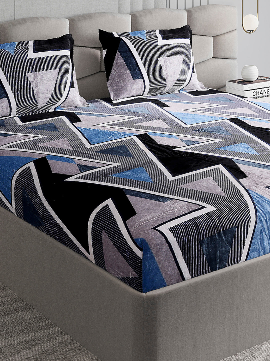 247 GSM 100% Polyester King Bed 1 Bedsheet with 2 Pillow Cover (Vibe)