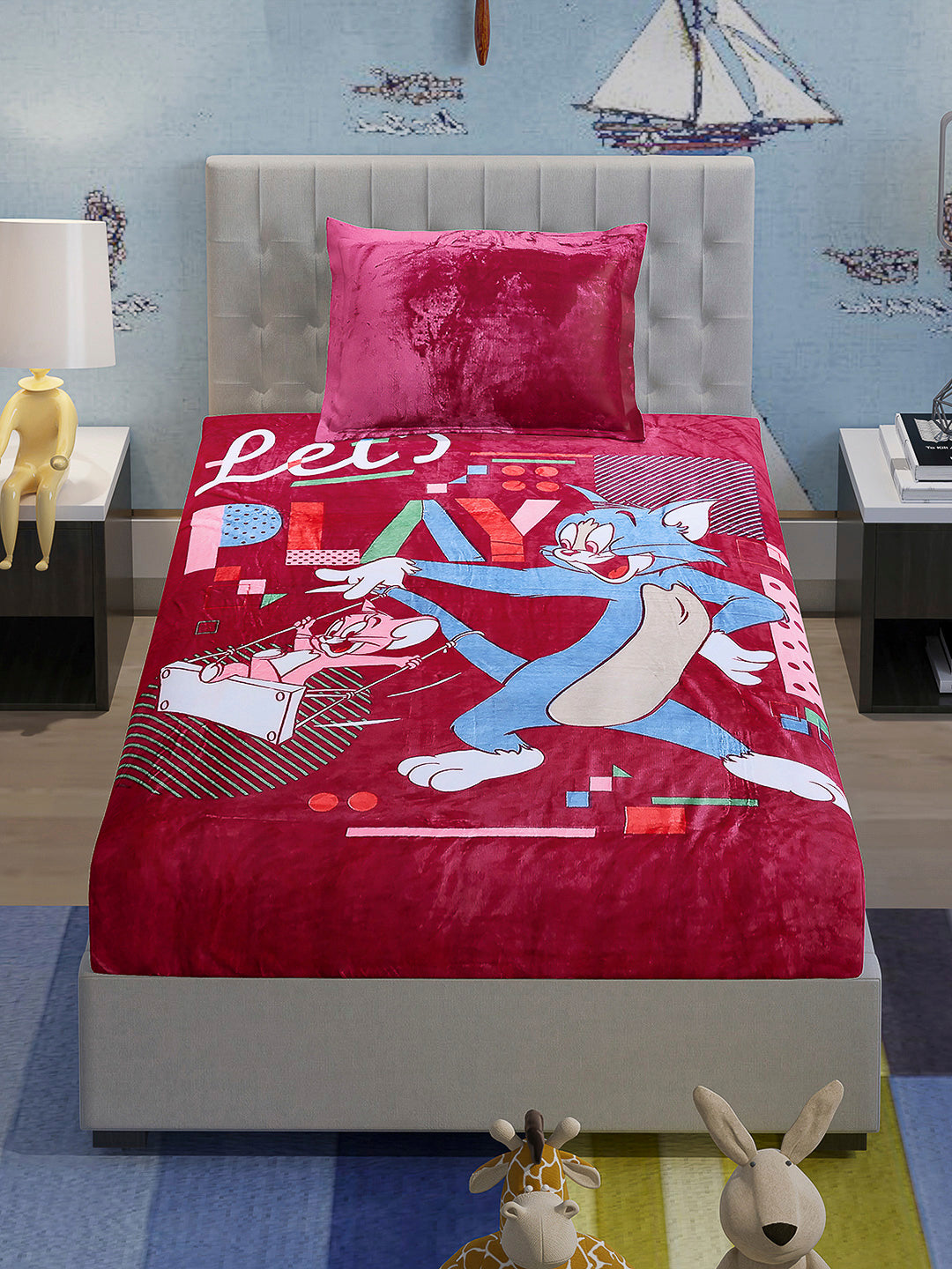Printed Baby Winter Bedsheet 1 Ply, 370 GSM, 1.3 kg (Super Hero)