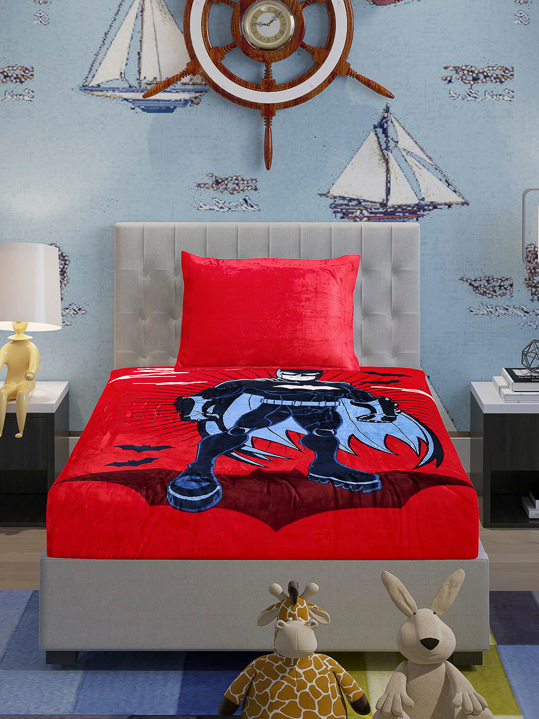 Printed Baby Winter Bedsheet 1 Ply, 370 GSM, 1.3 kg (Super Hero)