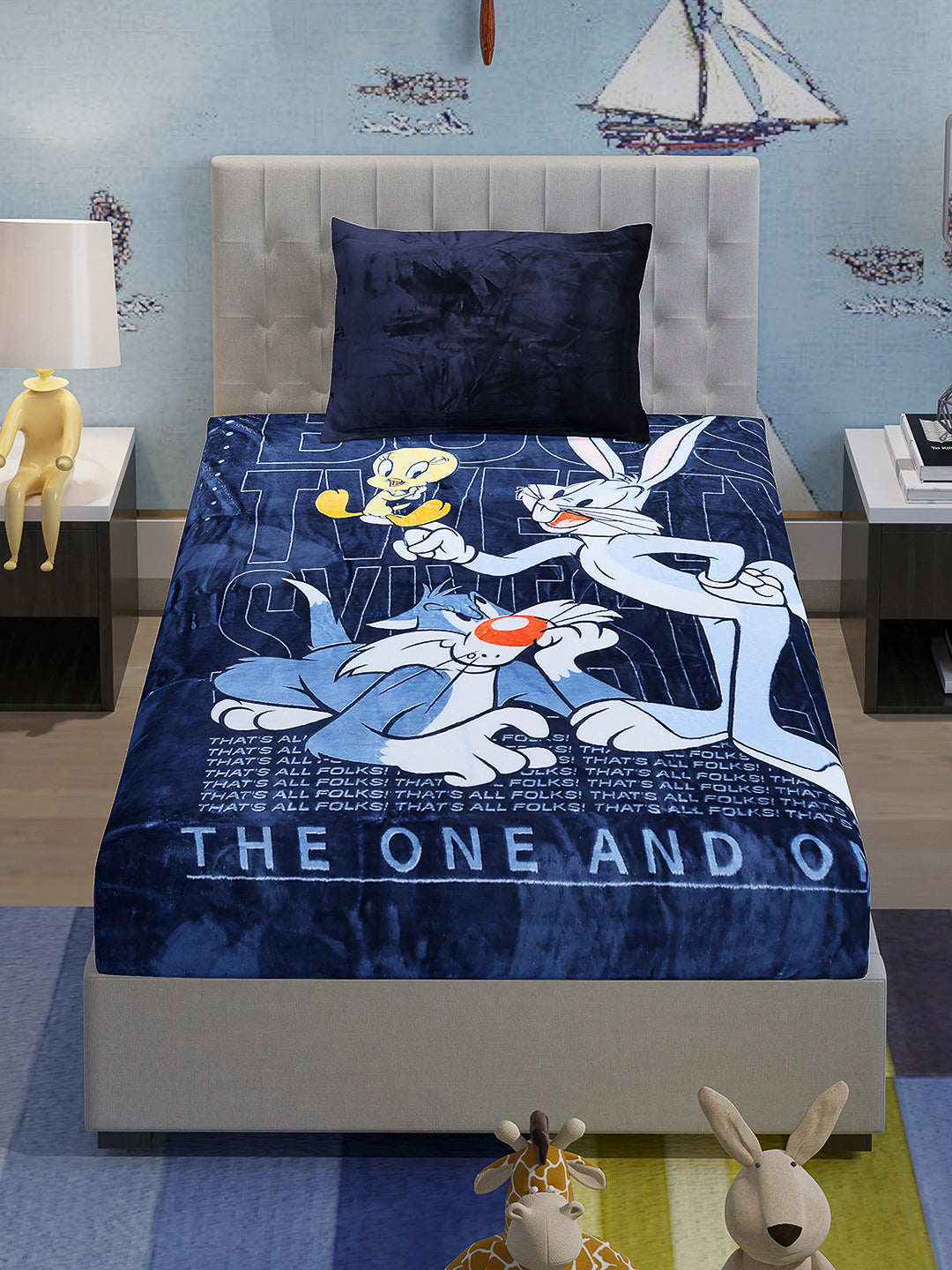 Printed Baby Winter Bedsheet 1 Ply, 370 GSM, 1.3 kg (Super Hero)