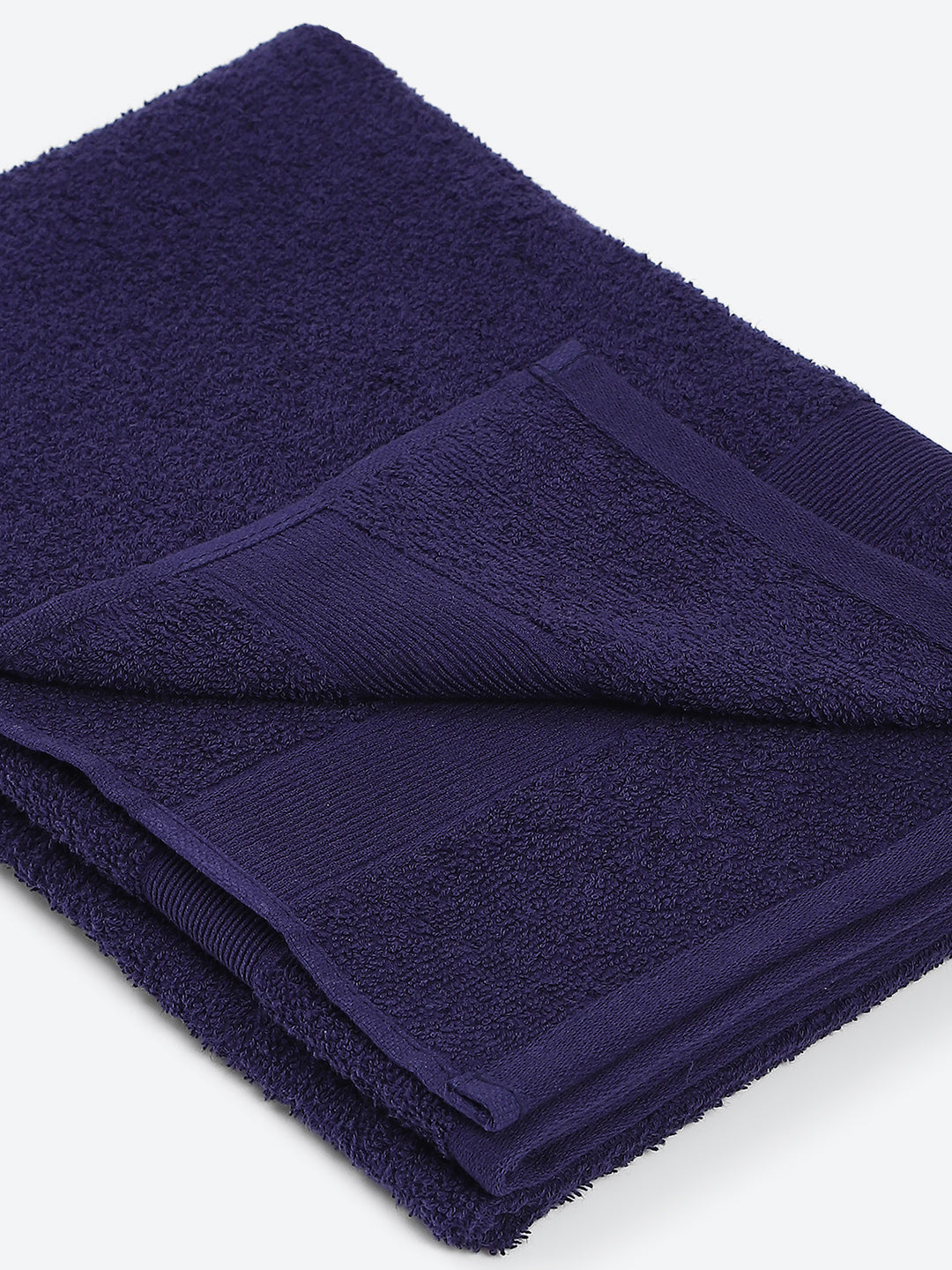 Dark Blue Cotton Solid 380 GSM Bath Towel 2Pc Set (Albella)