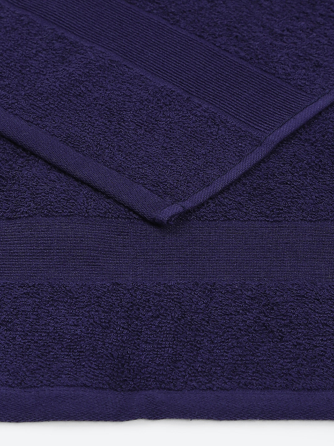Dark Blue Cotton Solid 380 GSM Bath Towel 2Pc Set (Albella)