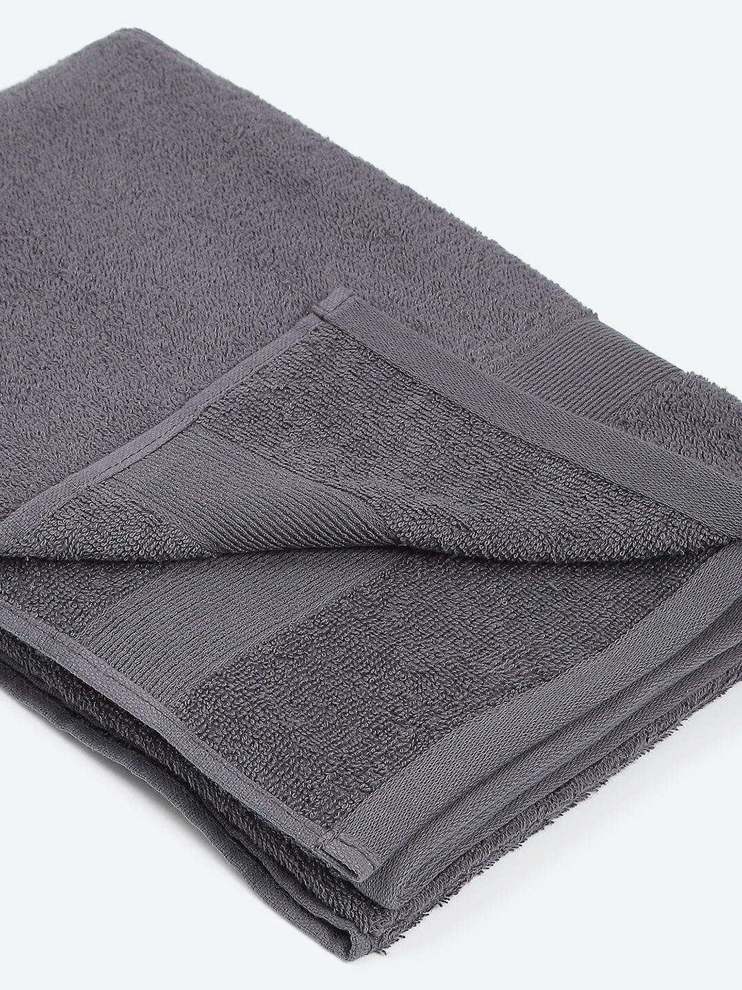 Grey Cotton Solid 380 GSM Bath Towel 2Pc Set (Albella)