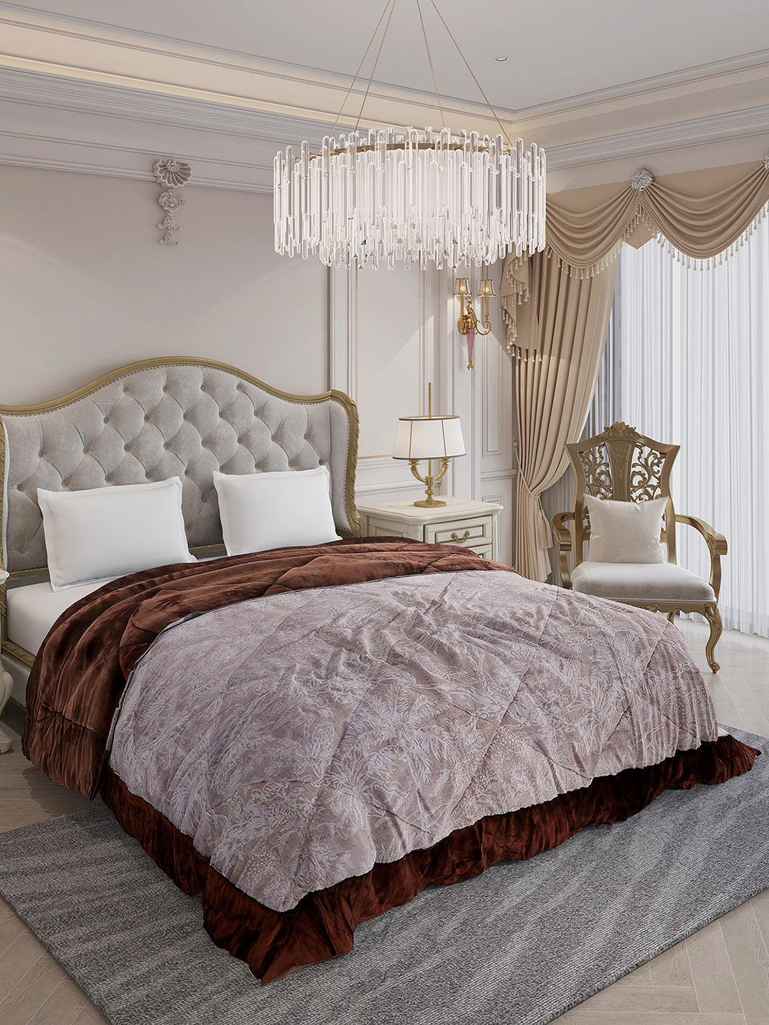 Printed Double Bed 1026 GSM Comforter for Winter - (Alia)