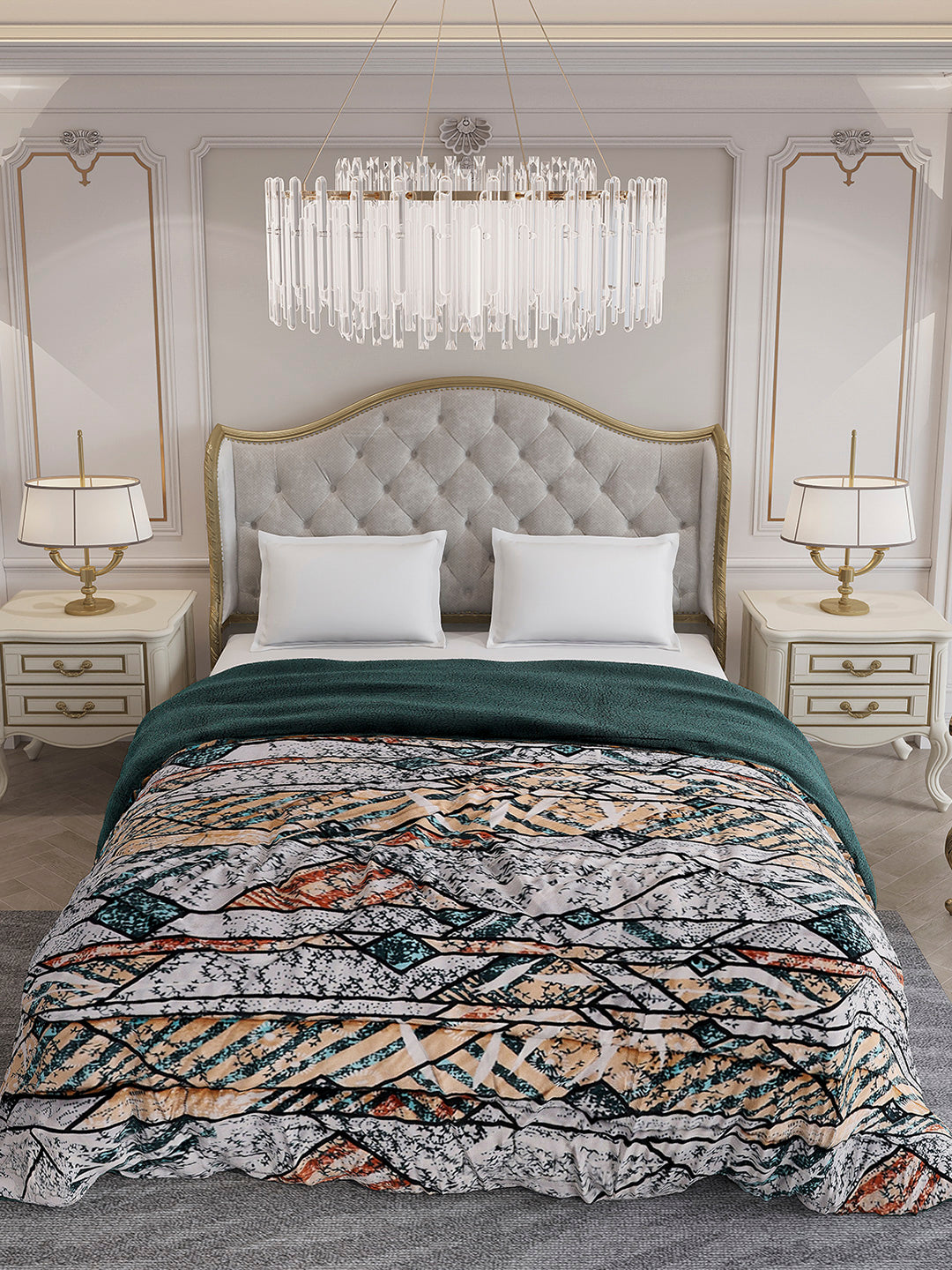 Printed Double Bed 852 GSM Comforter for Winter - (Altroz)