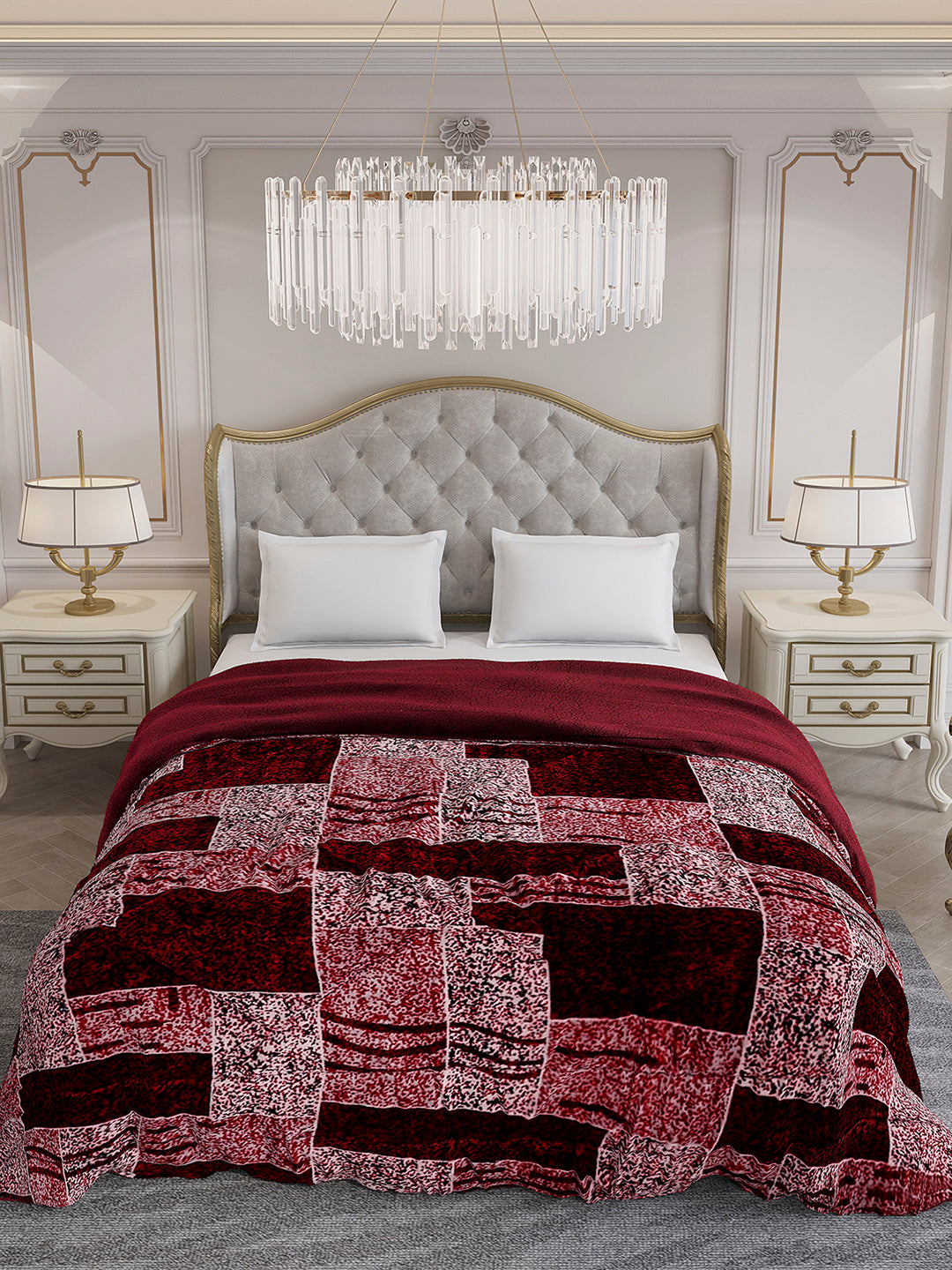 Printed Double Bed 852 GSM Comforter for Winter - (Altroz)