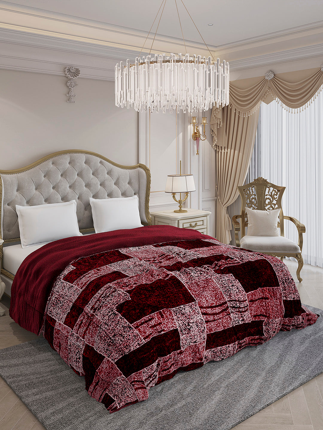 Printed Double Bed 852 GSM Comforter for Winter - (Altroz)