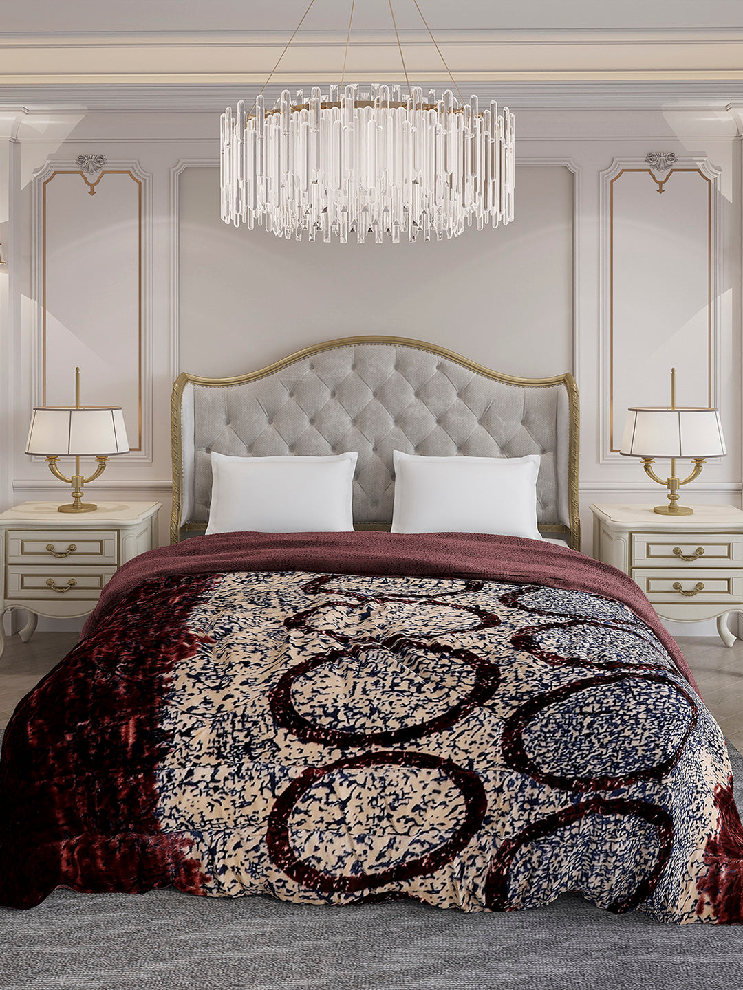 Printed Double Bed 852 GSM Comforter for Winter - (Altroz)