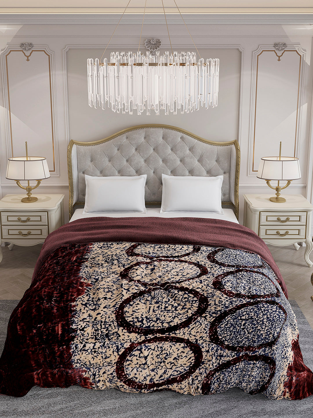 Printed Double Bed 852 GSM Comforter for Winter - (Altroz)