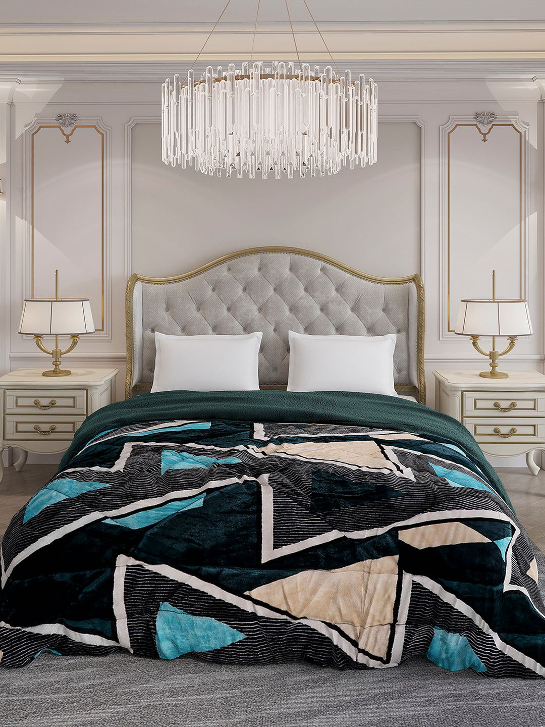 Printed Double Bed 852 GSM Comforter for Winter - (Altroz)