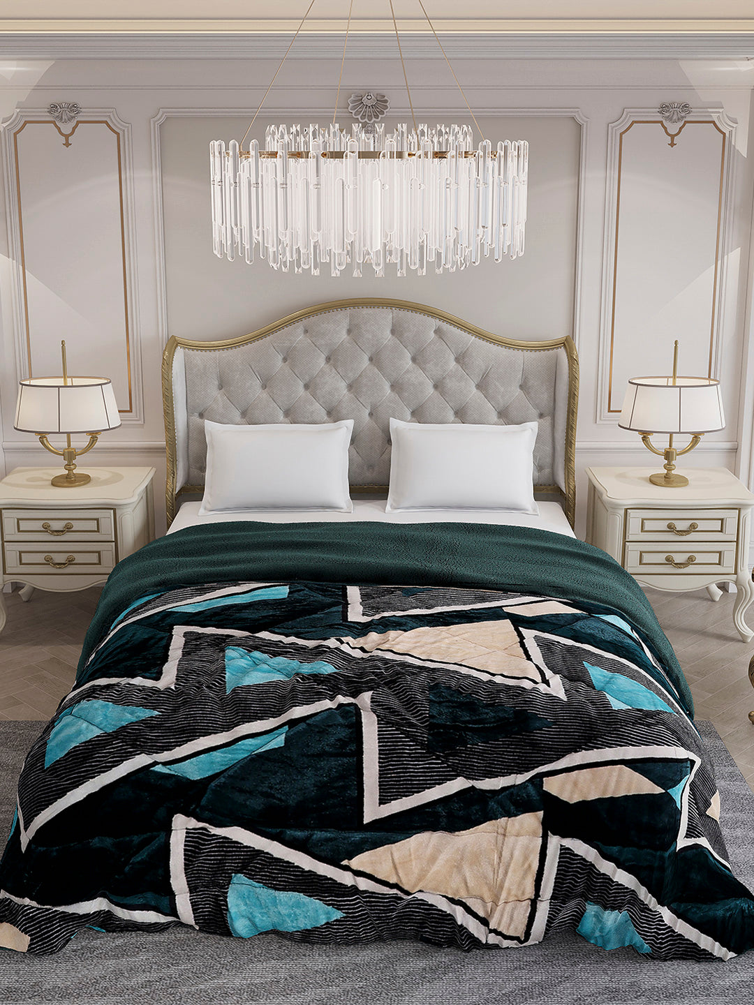 Printed Double Bed 852 GSM Comforter for Winter - (Altroz)