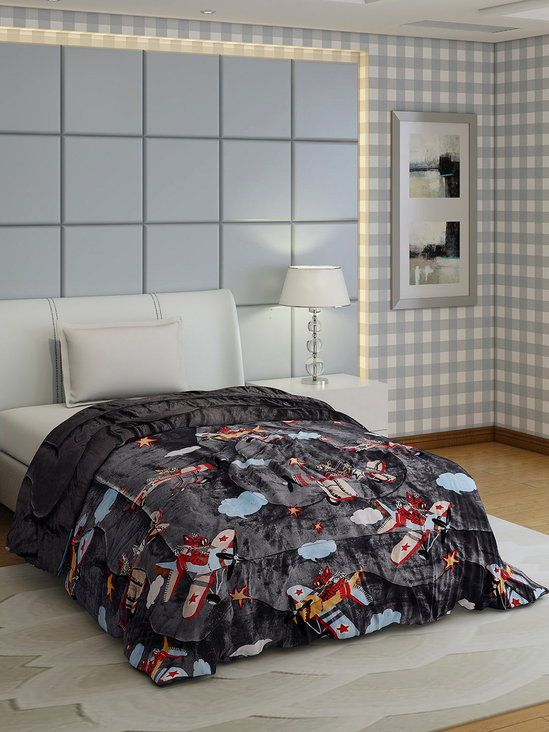 Printed Single Bed 1022 GSM Comforter for Winter - (Ananya)