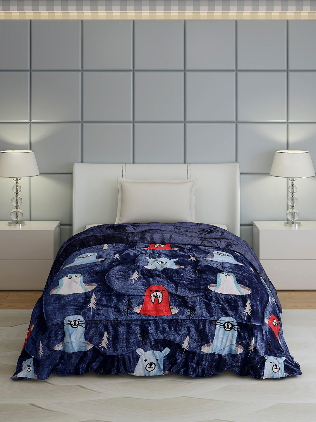 Printed Single Bed 1022 GSM Comforter for Winter - (Ananya)