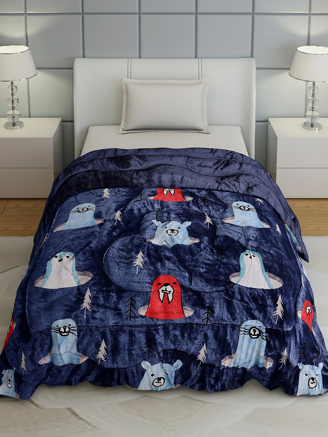 Printed Single Bed 1022 GSM Comforter for Winter - (Ananya)