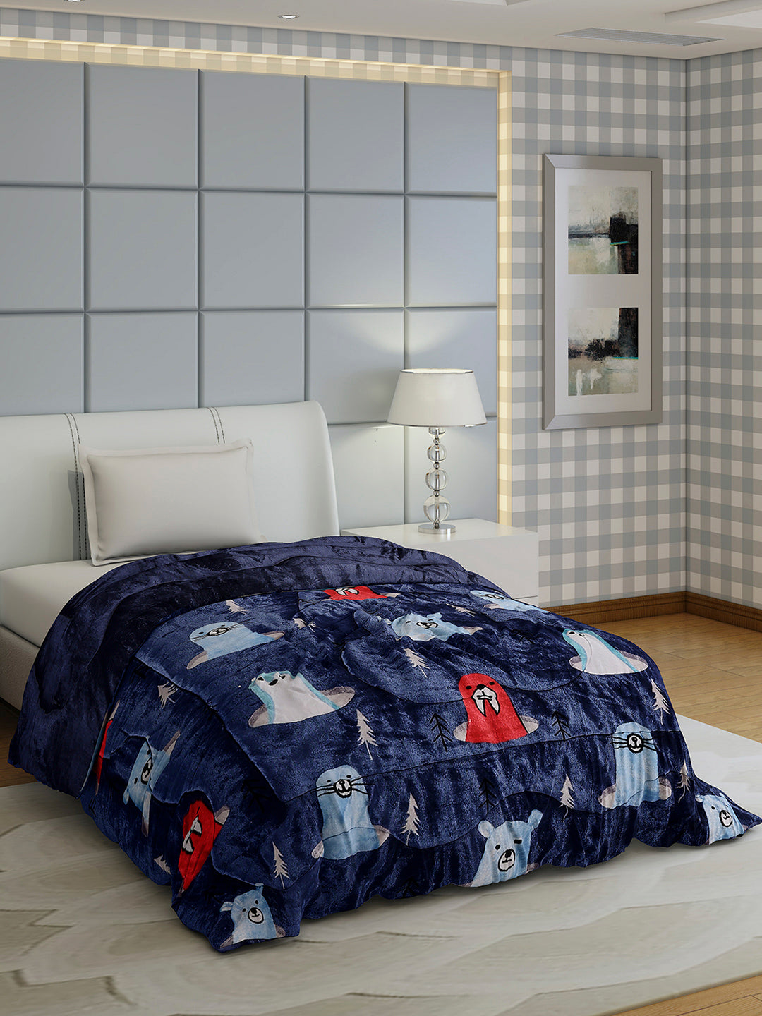 Printed Single Bed 1022 GSM Comforter for Winter - (Ananya)