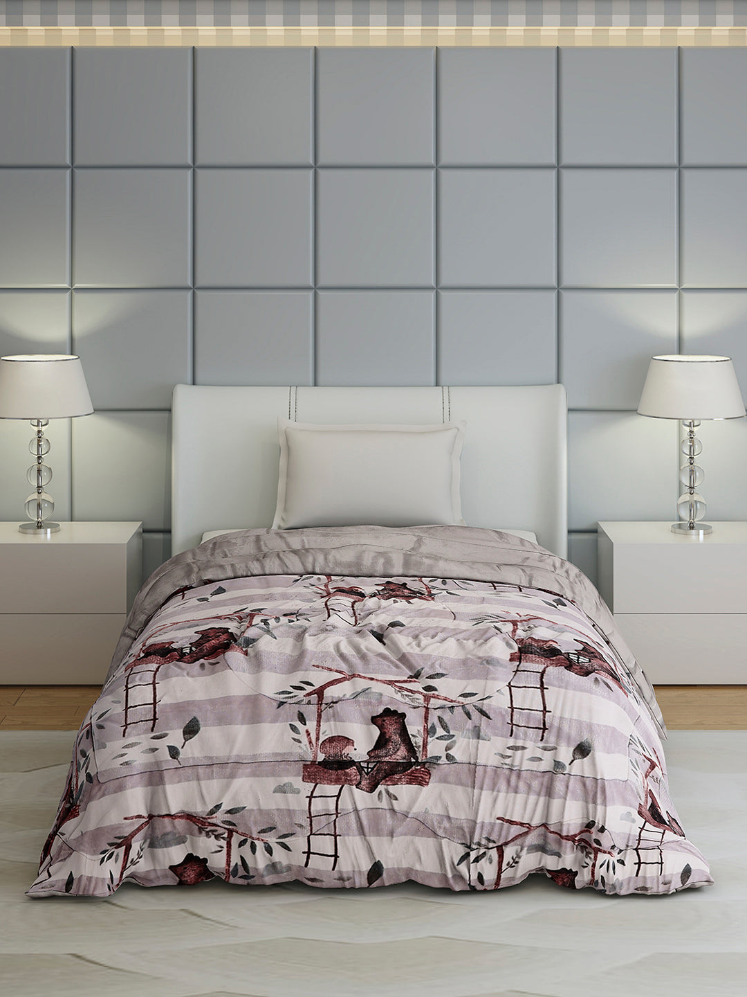 Printed Single Bed 1022 GSM Comforter for Winter - (Ananya)