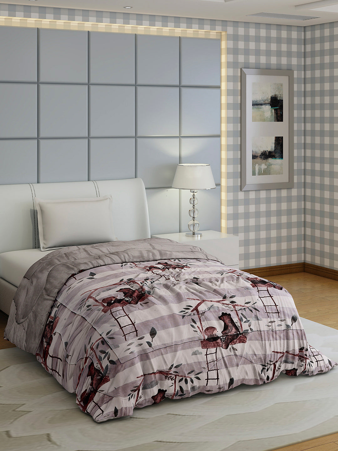 Printed Single Bed 1022 GSM Comforter for Winter - (Ananya)