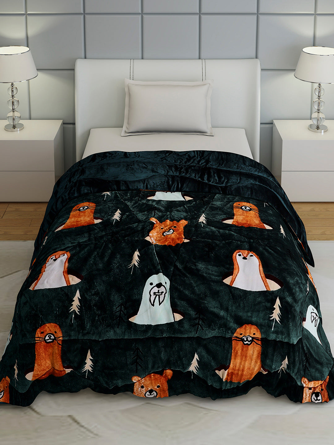 Printed Single Bed 1022 GSM Comforter for Winter - (Ananya)