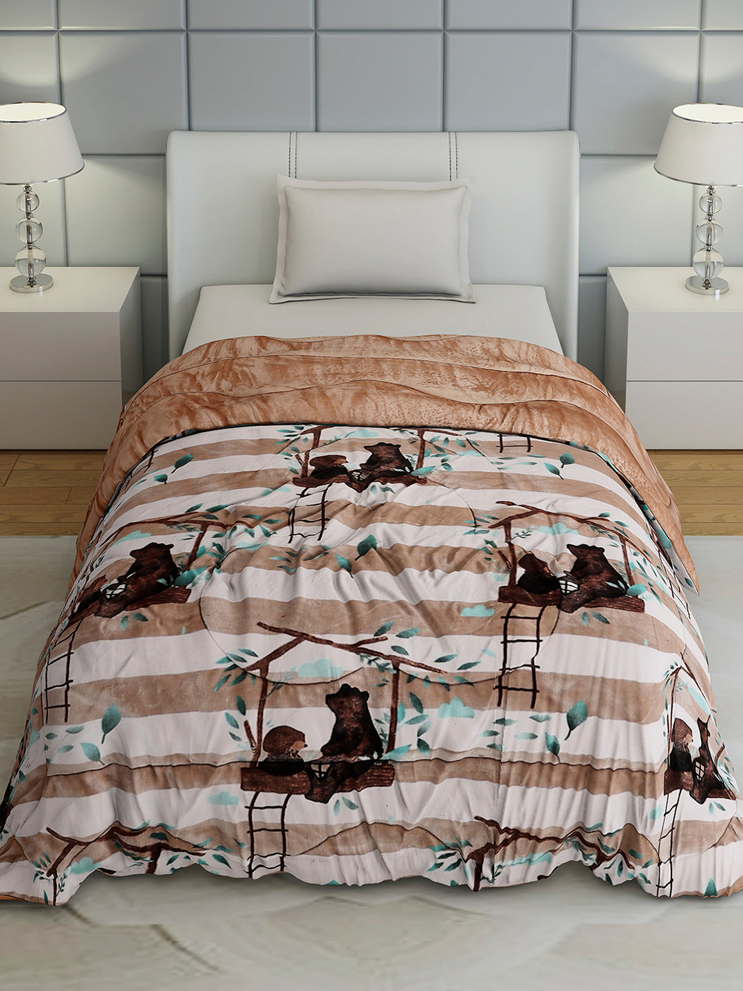 Printed Single Bed 1022 GSM Comforter for Winter - (Ananya)