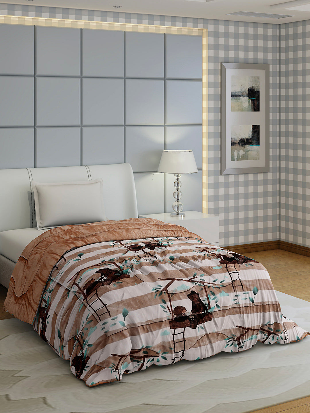 Printed Single Bed 1022 GSM Comforter for Winter - (Ananya)