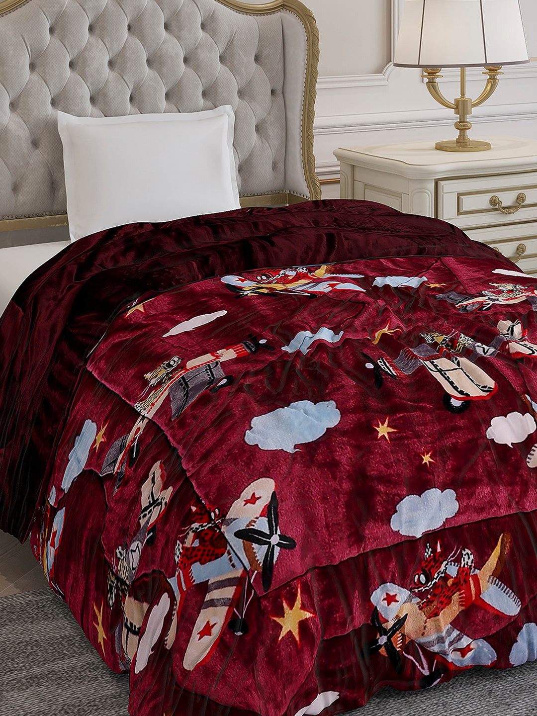 Printed Single Bed 300 GSM Comforter for Mild Winter (Ananya), Weight 720 gm