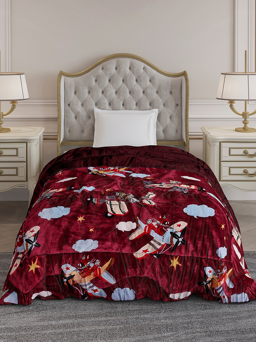 Printed Single Bed 300 GSM Comforter for Mild Winter (Ananya), Weight 720 gm