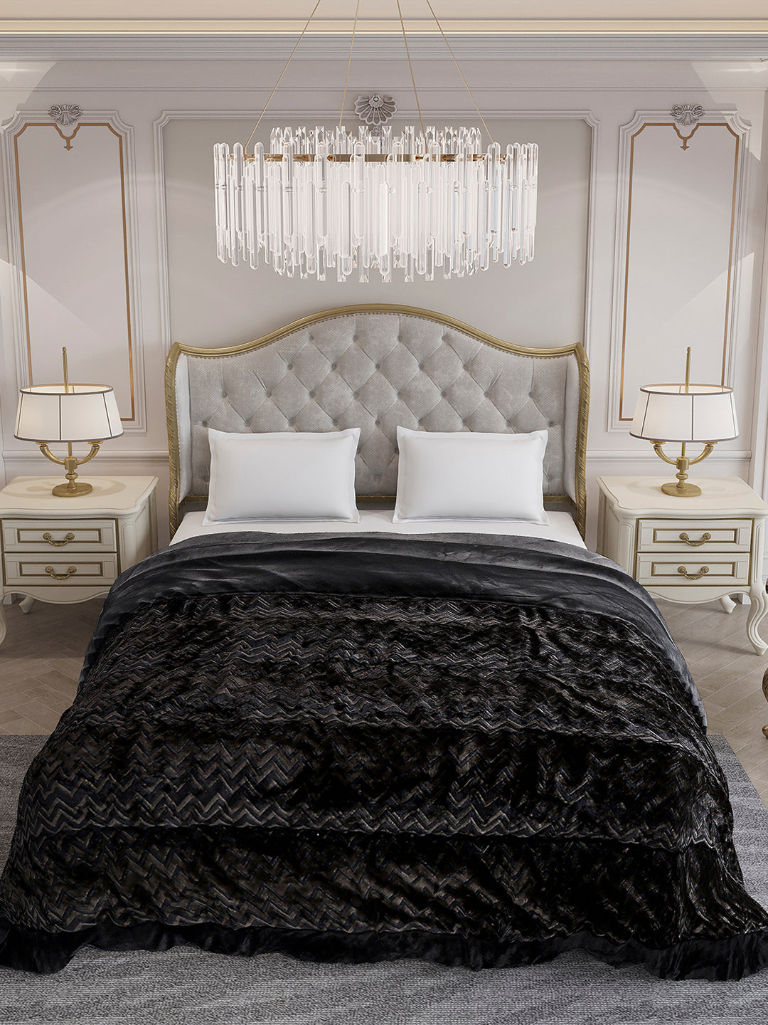 Printed Double Bed 1078 GSM Comforter for Winter - (Delicate)