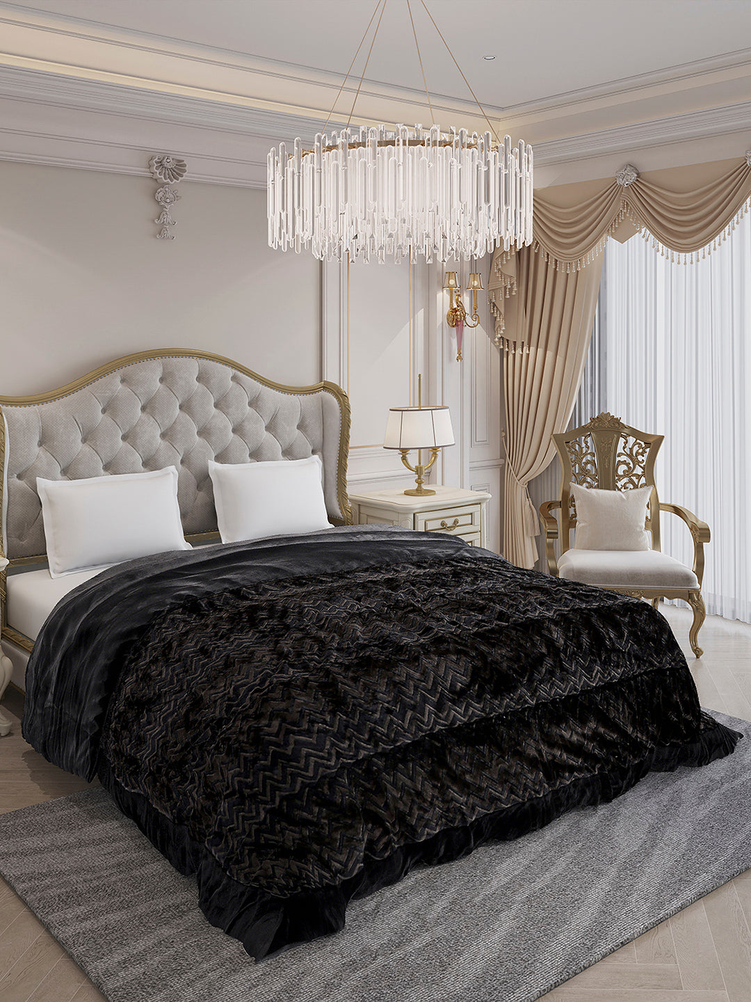 Printed Double Bed 1078 GSM Comforter for Winter - (Delicate)