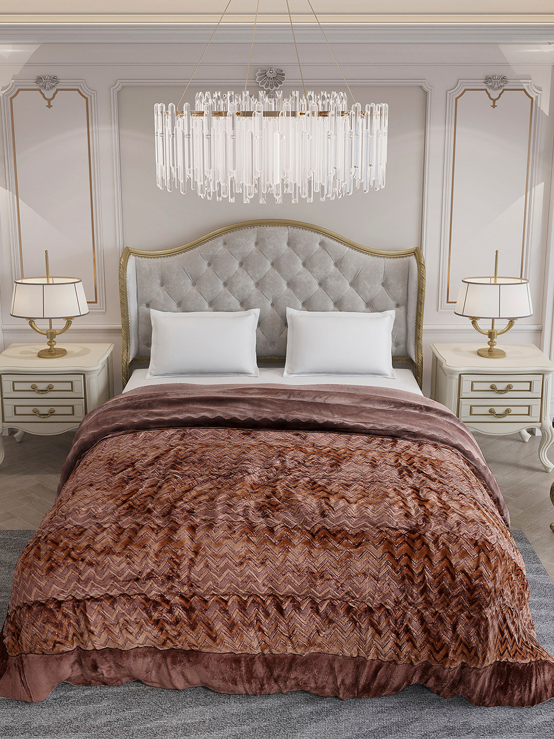 Printed Double Bed 1078 GSM Comforter for Winter - (Delicate)