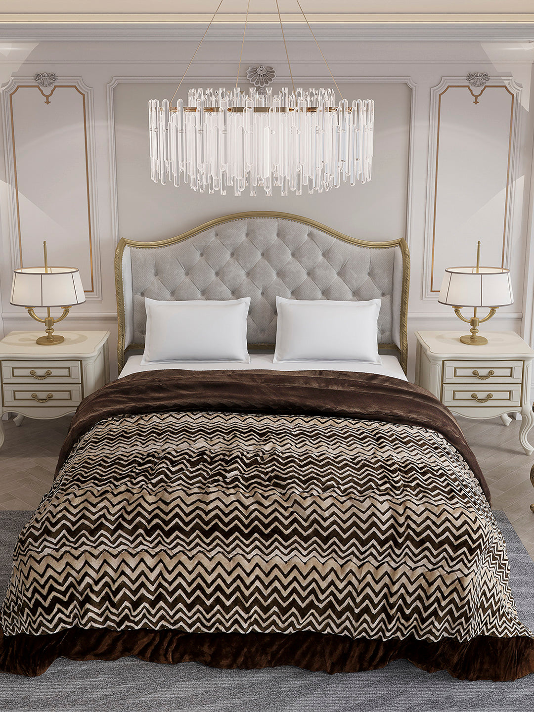 Printed Double Bed 1078 GSM Comforter for Winter - (Delicate)