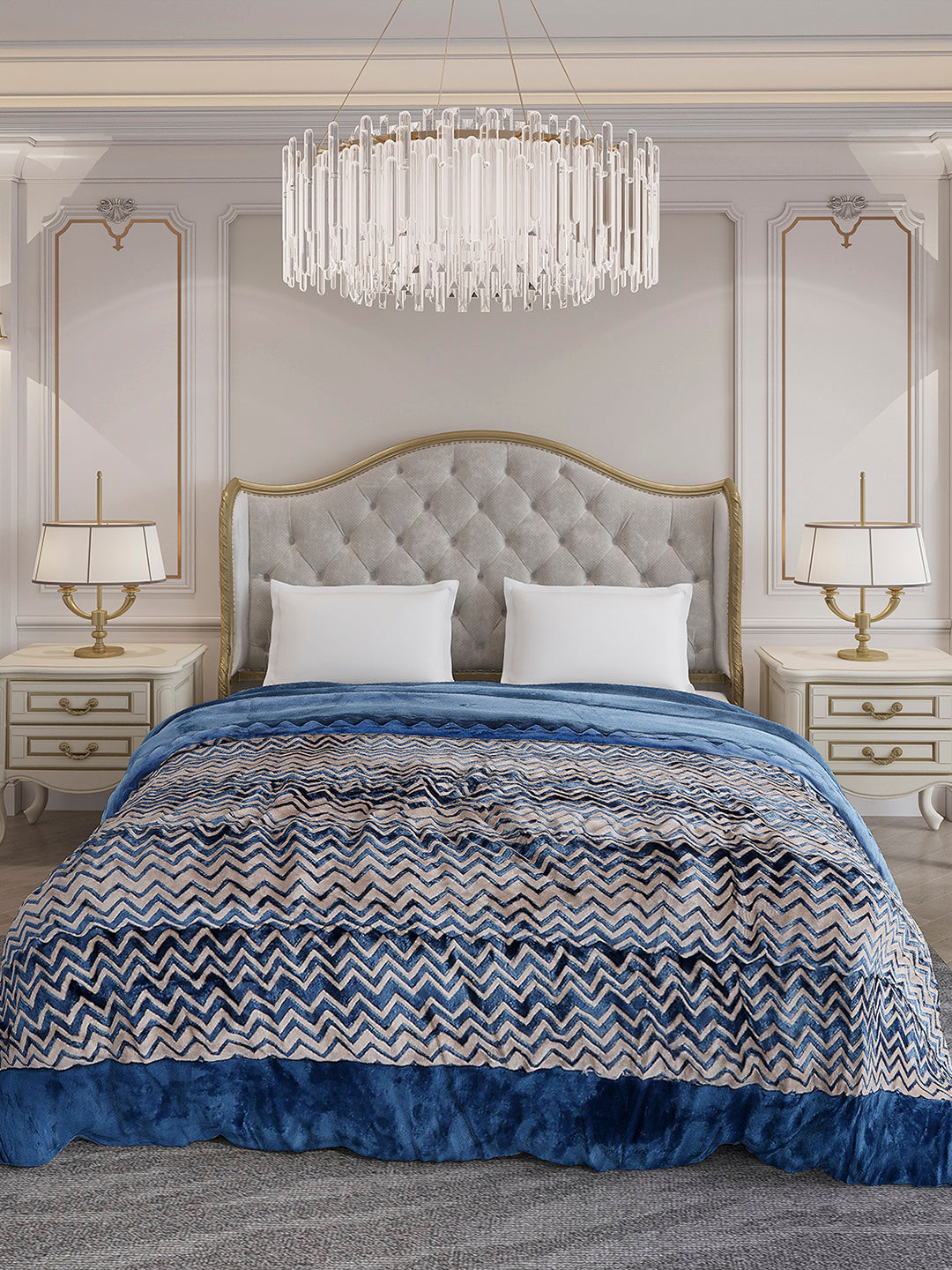 Printed Double Bed 1078 GSM Comforter for Winter - (Delicate)