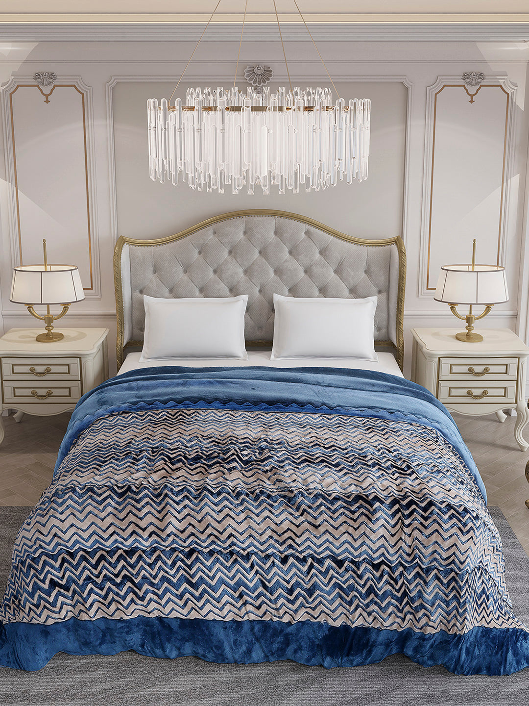 Printed Double Bed 1078 GSM Comforter for Winter - (Delicate)