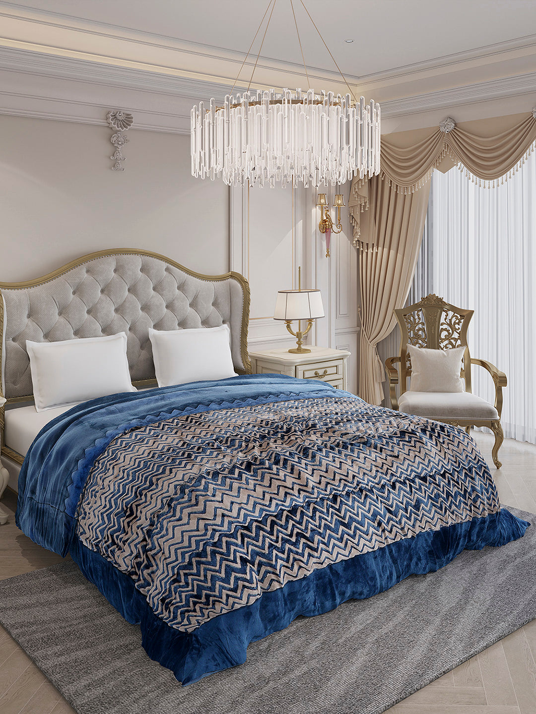 Printed Double Bed 1078 GSM Comforter for Winter - (Delicate)