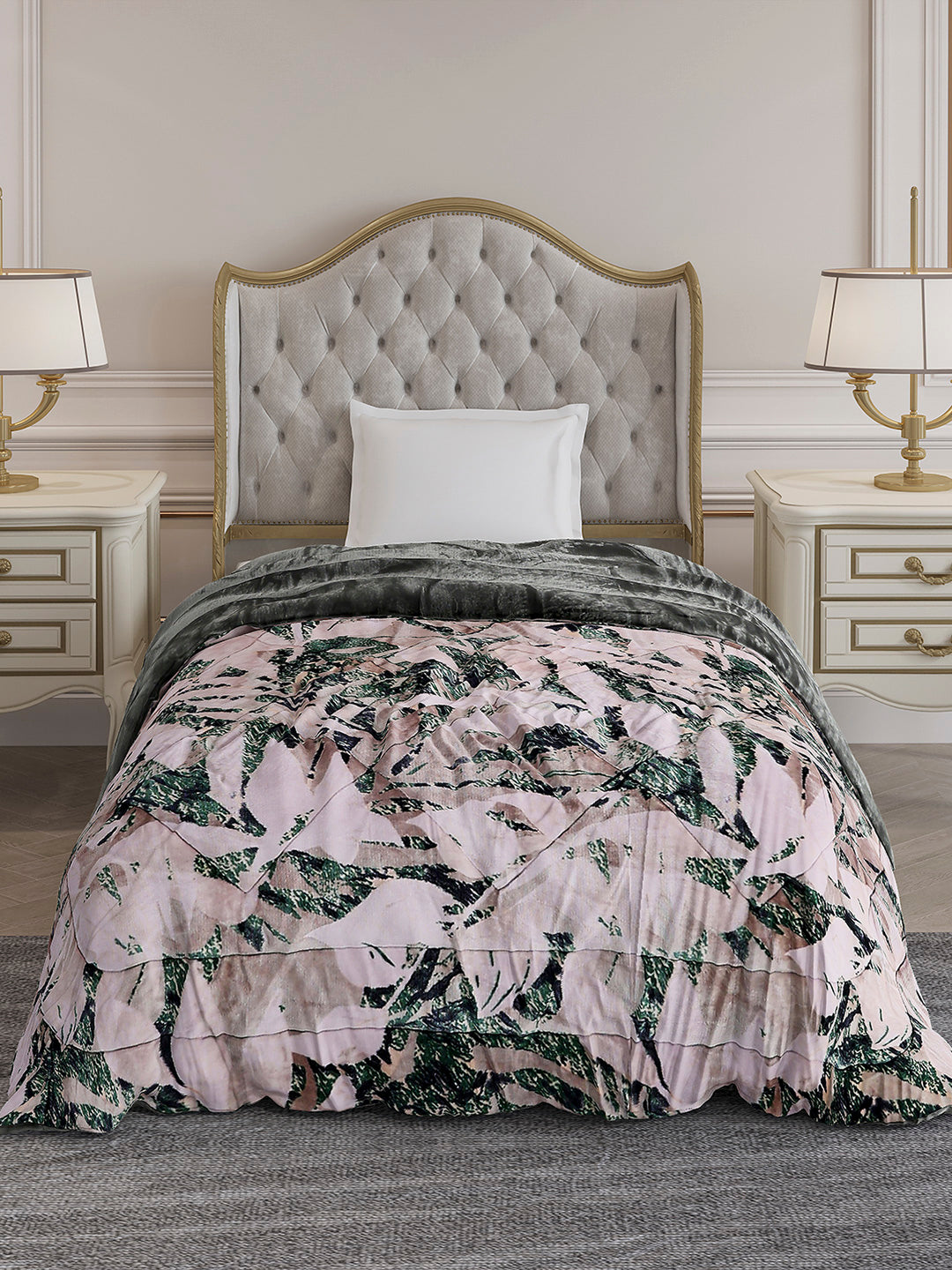 Printed Single Bed 1155 GSM Comforter for Winter - (Dixie)