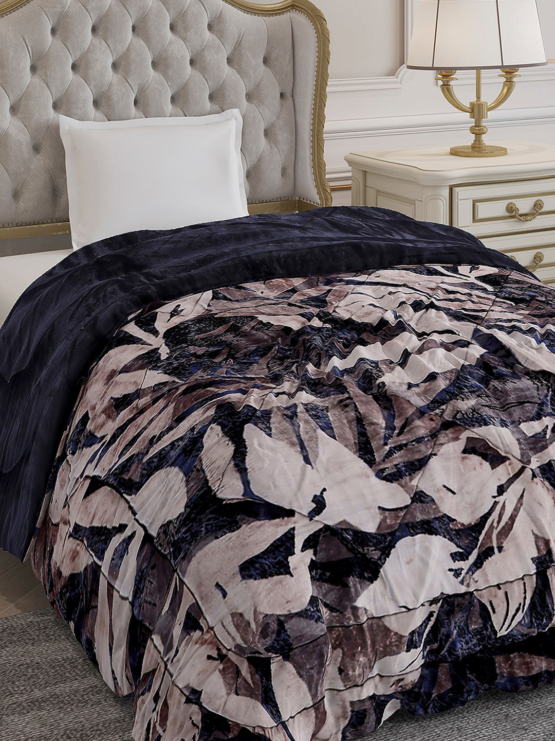 Printed Single Bed 1155 GSM Comforter for Winter - (Dixie)