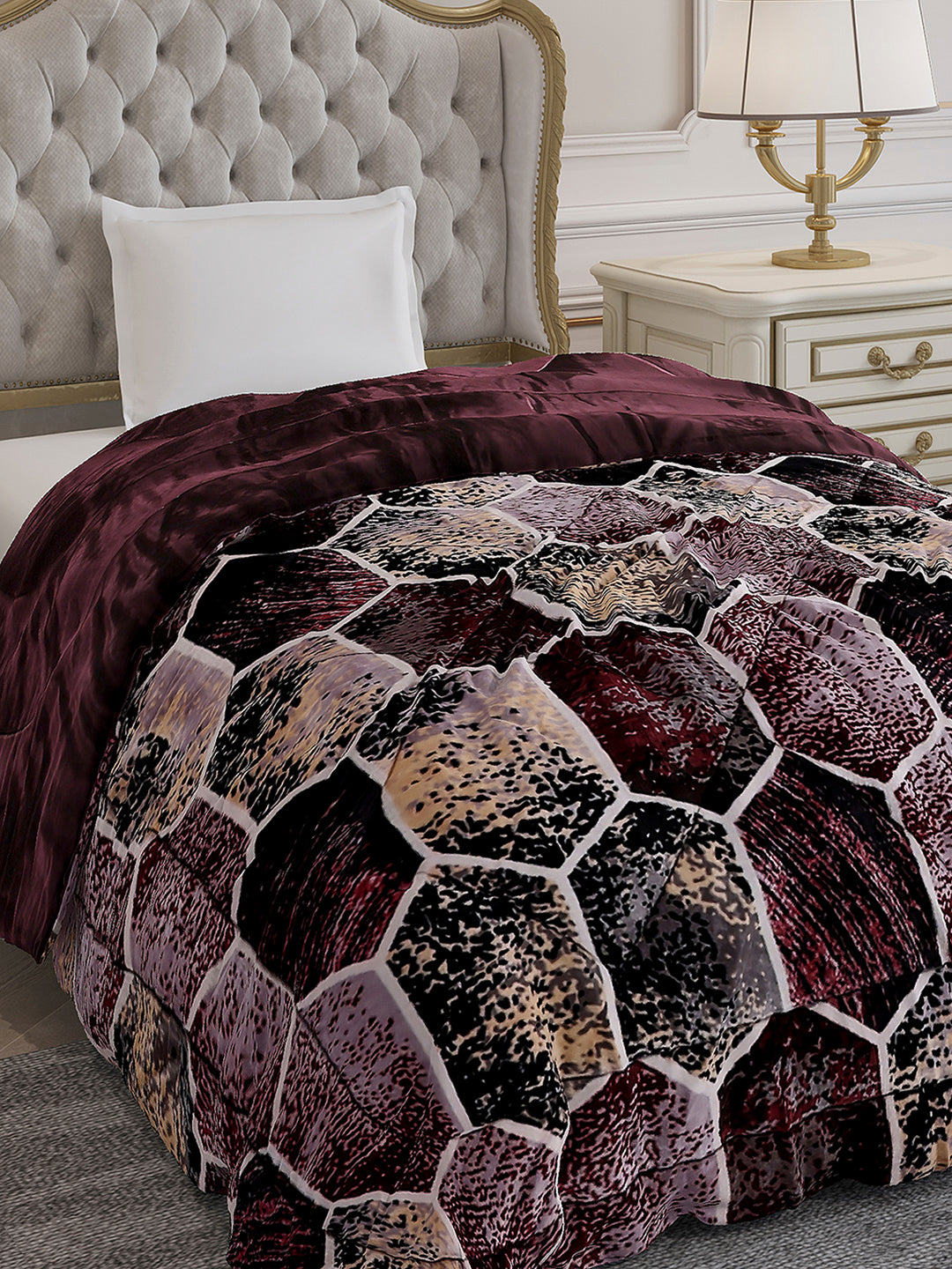 Printed Single Bed 1155 GSM Comforter for Winter - (Dixie)