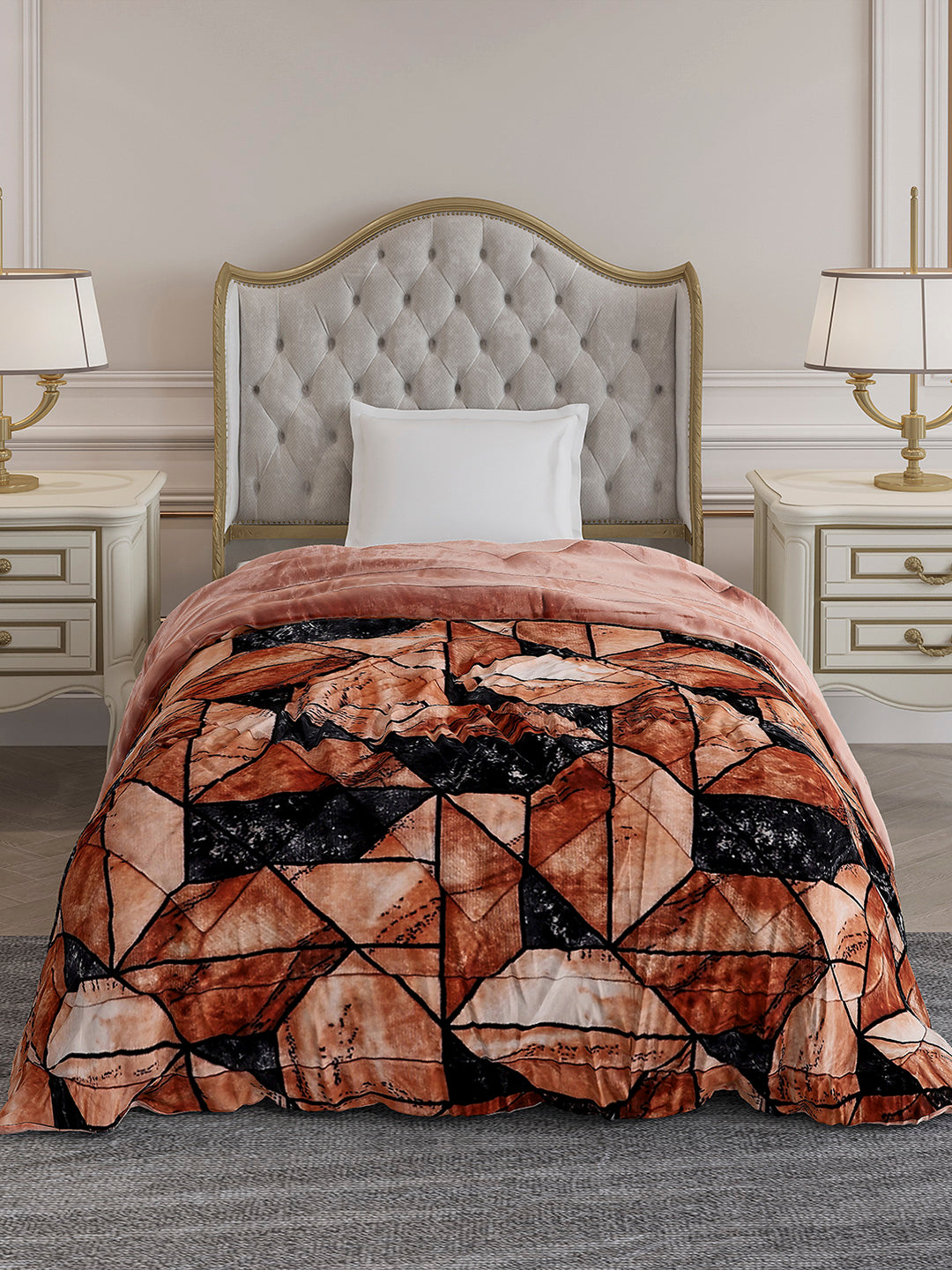 Printed Single Bed 1155 GSM Comforter for Winter - (Dixie)