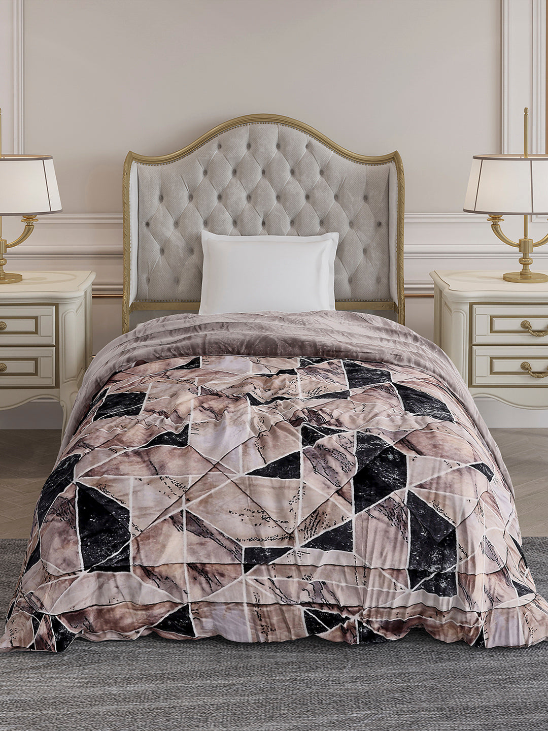 Printed Single Bed 1155 GSM Comforter for Winter - (Dixie)