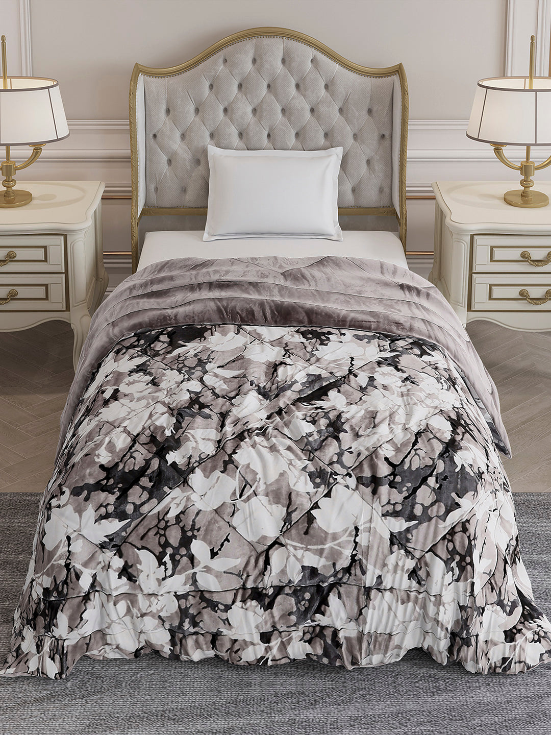 Printed Single Bed 300 GSM Comforter for Mild Winter (Dixie), Weight 725 gm