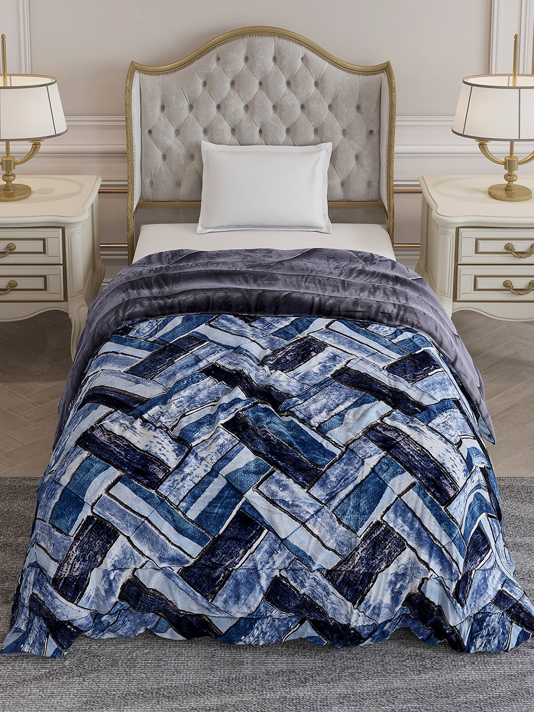 Printed Single Bed 992 GSM Comforter for Winter - (James)