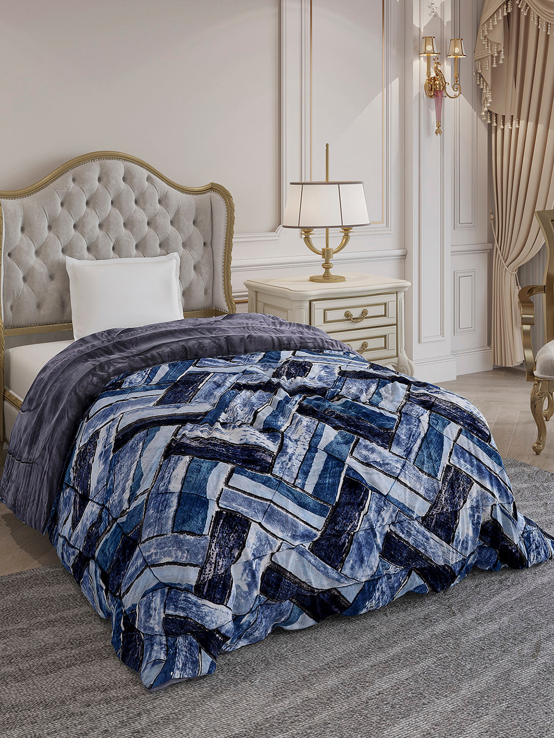 Printed Single Bed 992 GSM Comforter for Winter - (James)