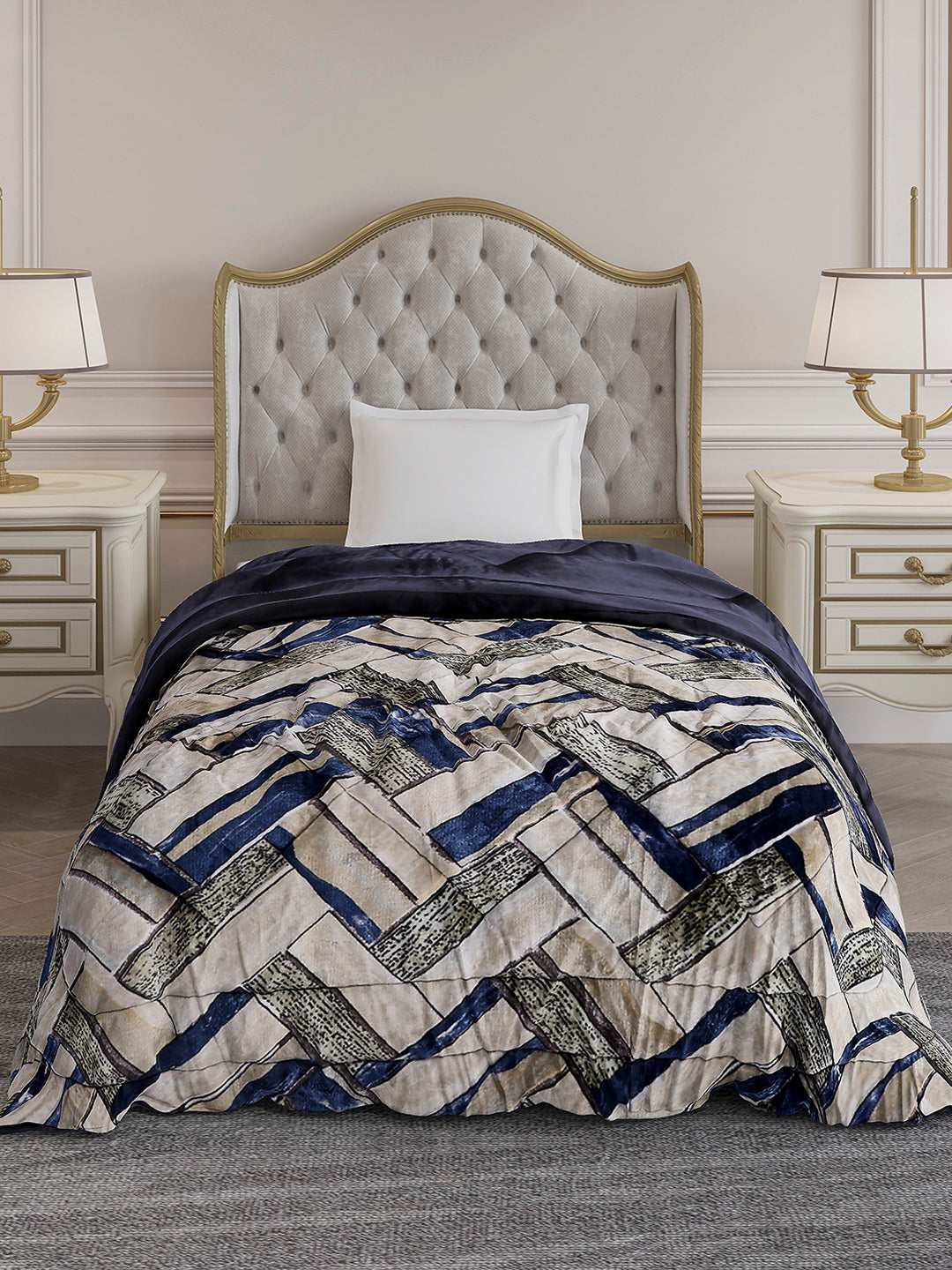 Printed Single Bed 992 GSM Comforter for Winter - (James)