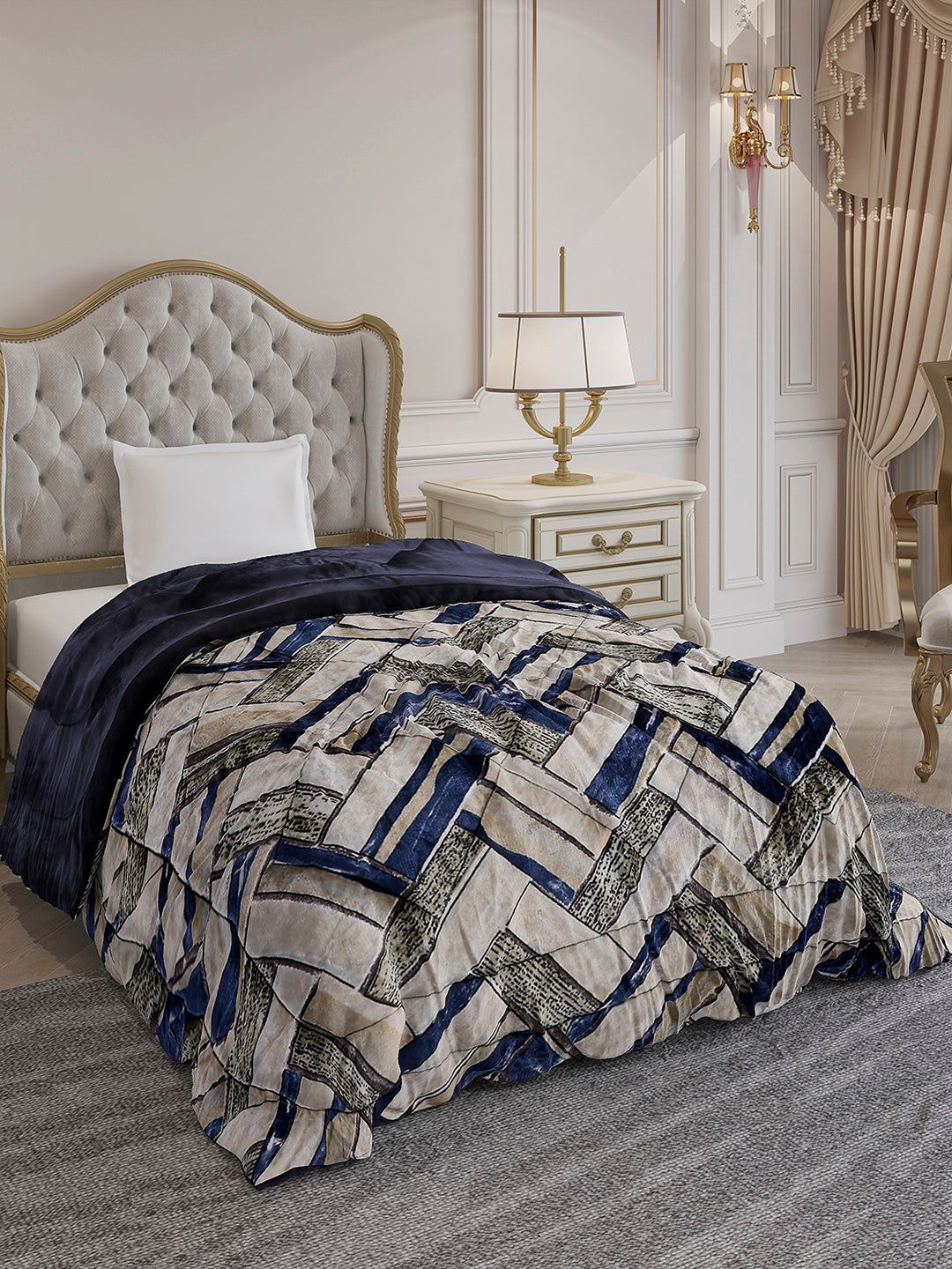 Printed Single Bed 992 GSM Comforter for Winter - (James)