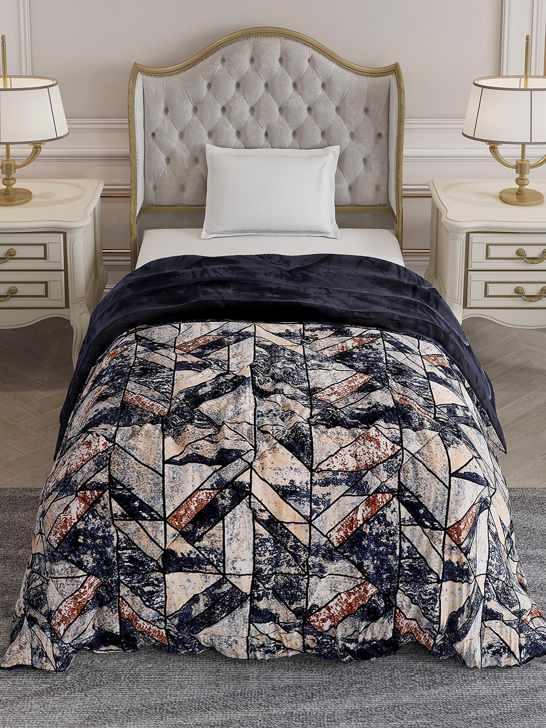 Printed Single Bed 992 GSM Comforter for Winter - (James)