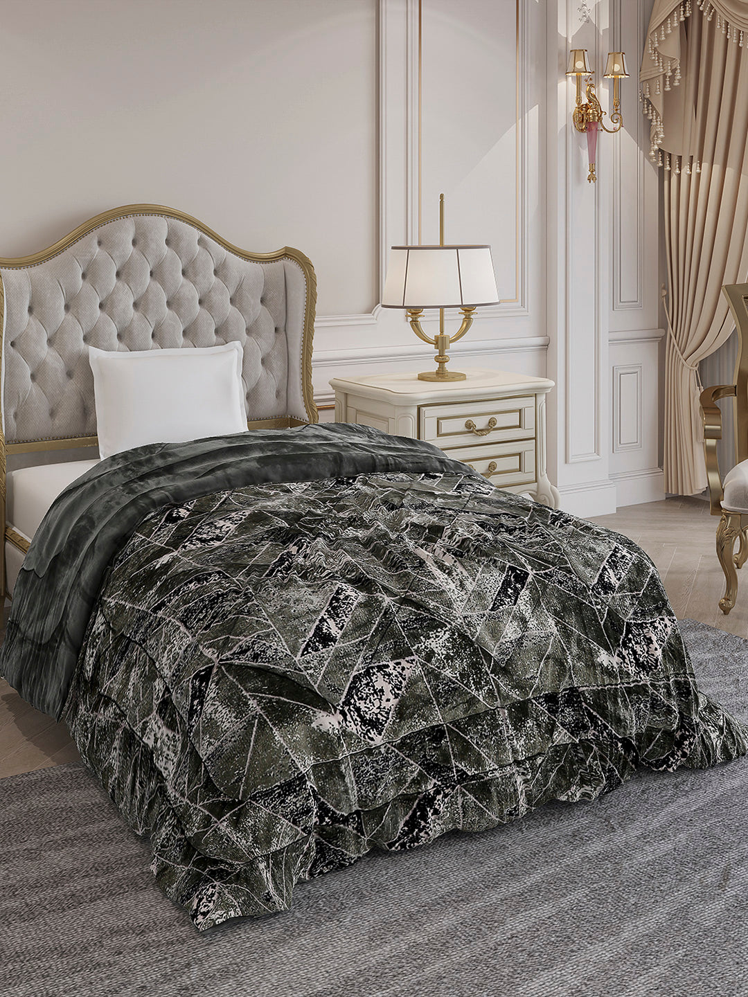 Printed Single Bed 992 GSM Comforter for Winter - (James)